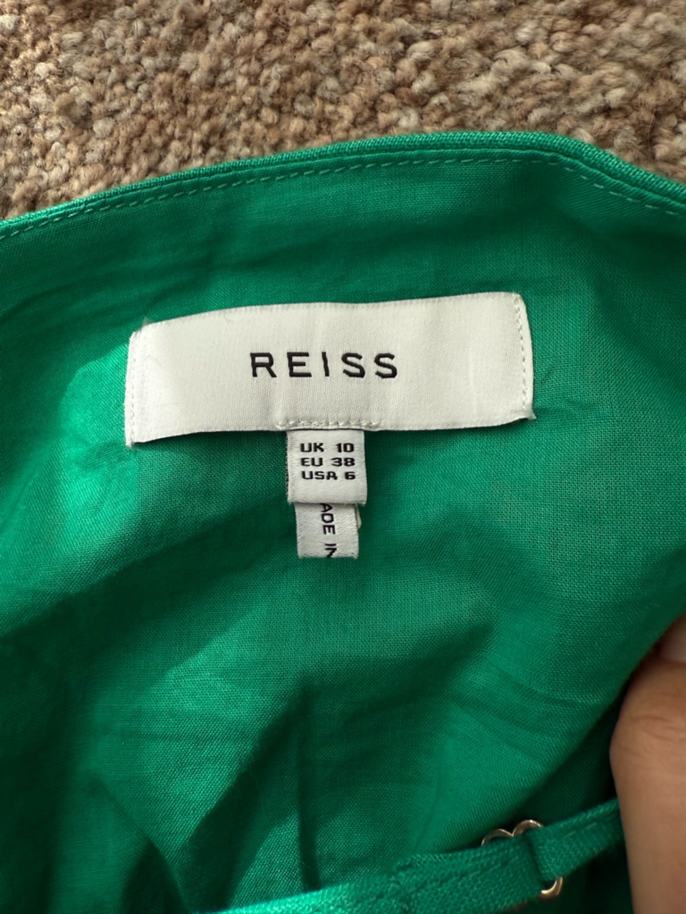 REISS Kay Linen Plunge Dress - Picture 4 of 5